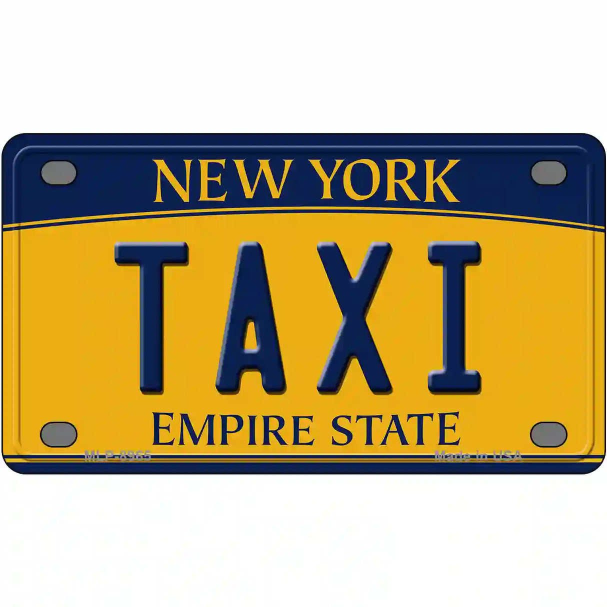 Taxi New York Metal Novelty License Plate 4" x 2.2" (MLP)