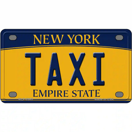 Taxi New York Metal Novelty License Plate 4" x 2.2" (MLP)