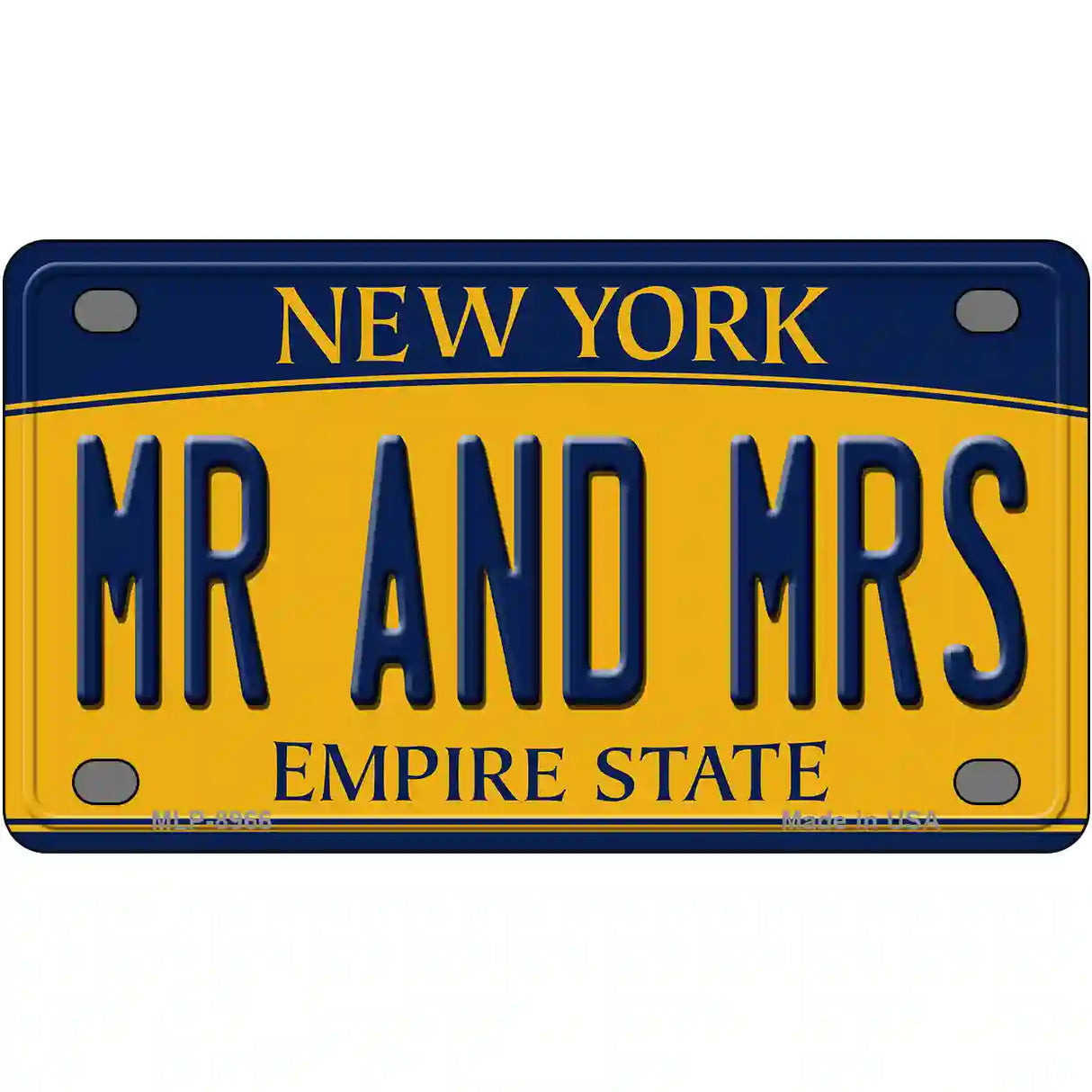 Mr and Mrs New York Metal Novelty License Plate 4" x 2.2" (MLP)