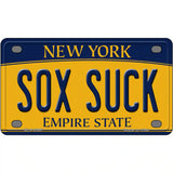 Sox Suck New York Metal Novelty License Plate 4" x 2.2" (MLP)