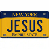 Jesus New York Metal Novelty License Plate 4" x 2.2" (MLP)