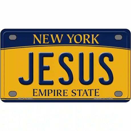 Jesus New York Metal Novelty License Plate 4" x 2.2" (MLP)