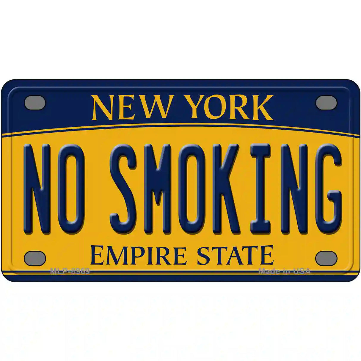 No Smoking New York Metal Novelty License Plate 4" x 2.2" (MLP)