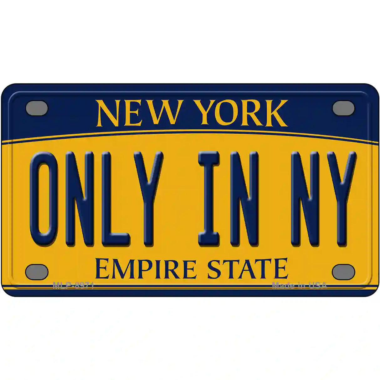 Only in NY New York Metal Novelty License Plate 4" x 2.2" (MLP)