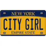 City Girl New York Metal Novelty License Plate 4" x 2.2" (MLP)