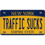 Traffic Sucks New York Metal Novelty License Plate 4" x 2.2" (MLP)