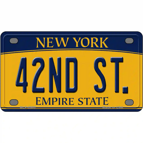 42nd St New York Metal Novelty License Plate 4" x 2.2" (MLP)