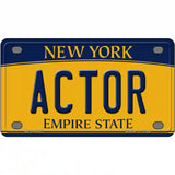 Actor New York Metal Novelty License Plate 4" x 2.2" (MLP)