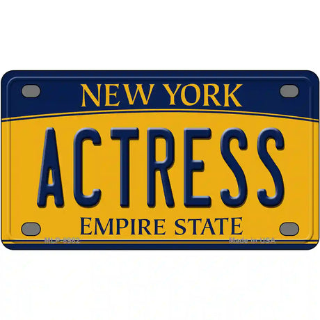 Actress New York Metal Novelty License Plate 4" x 2.2" (MLP)