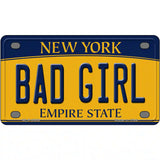 Bad Girl New York Metal Novelty License Plate 4" x 2.2" (MLP)