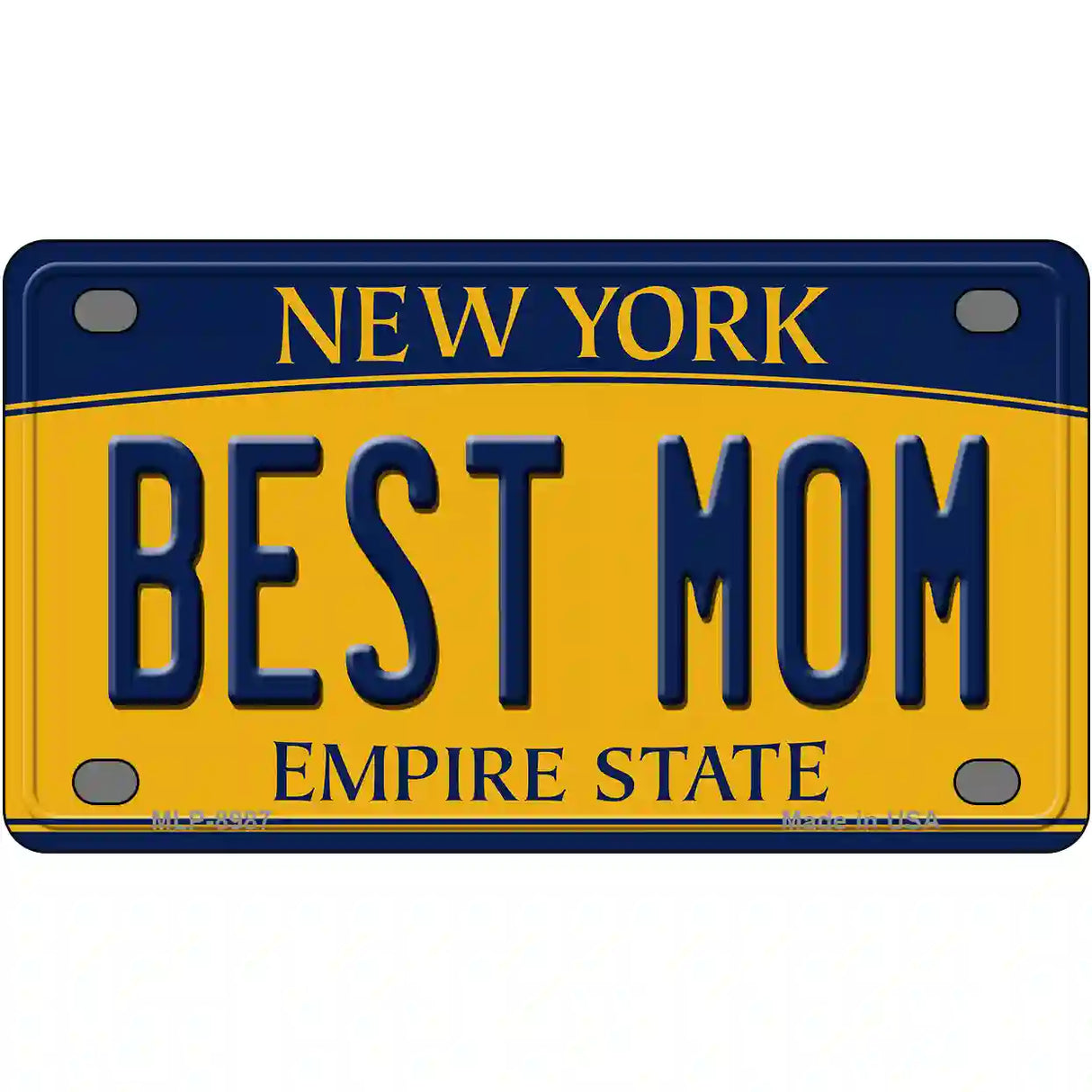 Best Mom New York Metal Novelty License Plate 4" x 2.2" (MLP)