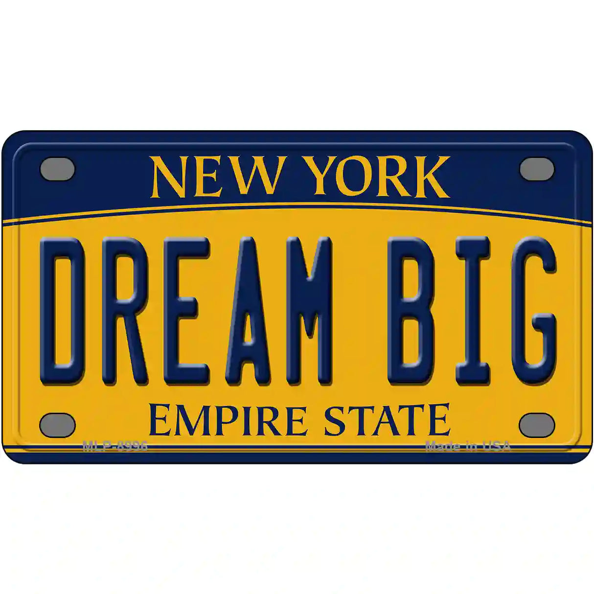 Dream Big New York Metal Novelty License Plate 4" x 2.2" (MLP)