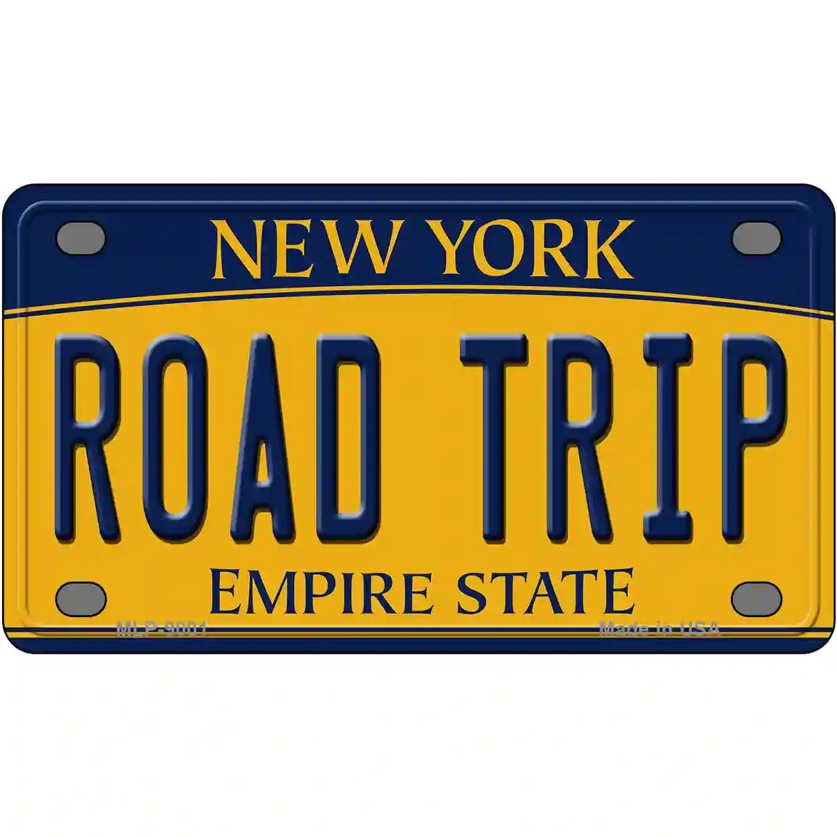 Road Trip New York Metal Novelty License Plate 4" x 2.2" (MLP)