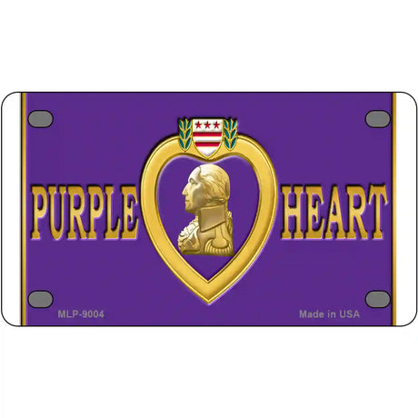 Purple Heart Metal Novelty License Plate 4" x 2.2" (MLP)