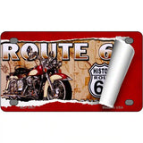 Route 66 Mother Road Scroll Metal Novelty License Plate 4" x 2.2" (MLP)