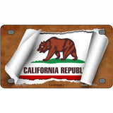 California Flag Scroll Metal Novelty License Plate 4" x 2.2" (MLP)