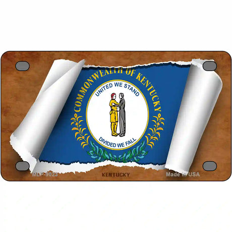 Kentucky Flag Scroll Metal Novelty License Plate 4" x 2.2" (MLP)