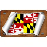 Maryland Flag Scroll Metal Novelty License Plate 4" x 2.2" (MLP)