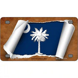 South Carolina Flag Scroll Metal Novelty License Plate 4" x 2.2" (MLP)