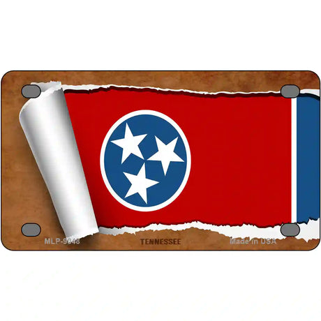 Tennessee Flag Scroll Metal Novelty License Plate 4" x 2.2" (MLP)