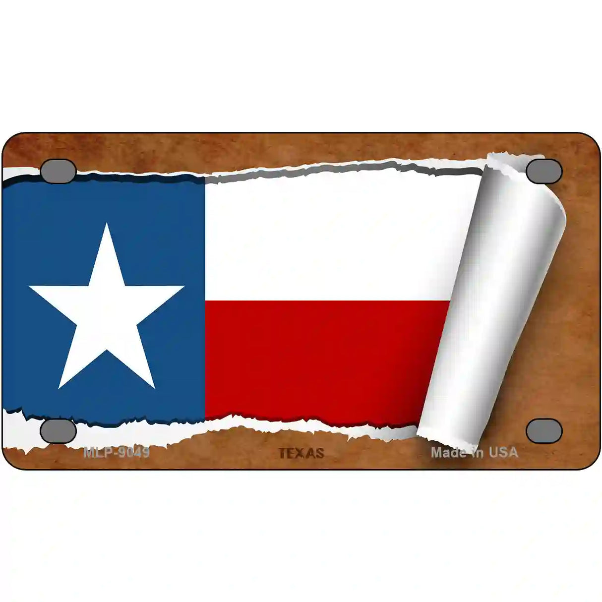 Texas Flag Scroll Metal Novelty License Plate 4" x 2.2" (MLP)