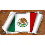 Mexico Flag Scroll Metal Novelty License Plate 4" x 2.2" (MLP)