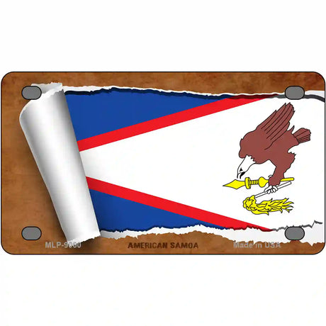 American Samoa Flag Scroll Metal Novelty License Plate 4" x 2.2" (MLP)