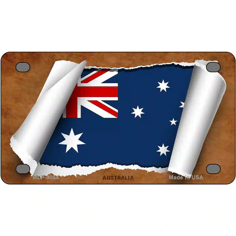 Australia Flag Scroll Metal Novelty License Plate 4" x 2.2" (MLP)