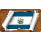 El Salvador Flag Scroll Metal Novelty License Plate 4" x 2.2" (MLP)