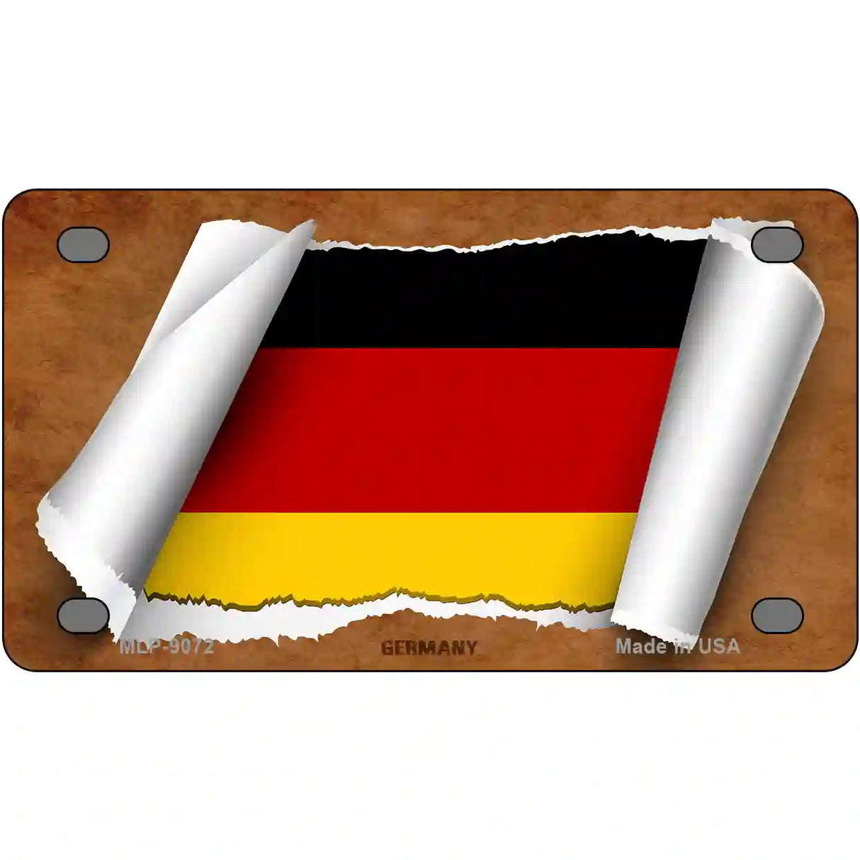 Germany Flag Scroll Metal Novelty License Plate 4" x 2.2" (MLP)