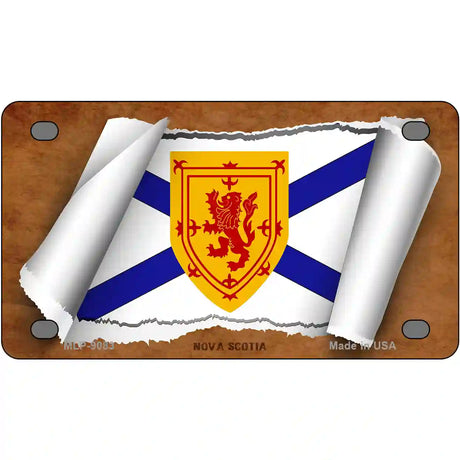 Nova Scotia Flag Scroll Metal Novelty License Plate 4" x 2.2" (MLP)