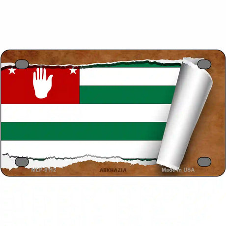 Abkhazia Flag Scroll Metal Novelty License Plate 4" x 2.2" (MLP)