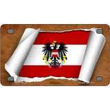 Austria Flag Scroll Metal Novelty License Plate 4" x 2.2" (MLP)