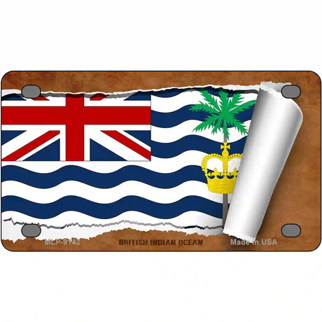 British Indian Ocean Flag Scroll Metal Novelty License Plate 4" x 2.2" (MLP)