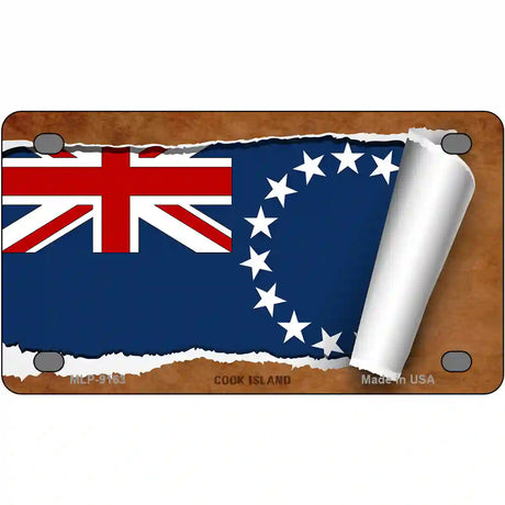 Cook Island Flag Scroll Metal Novelty License Plate 4" x 2.2" (MLP)