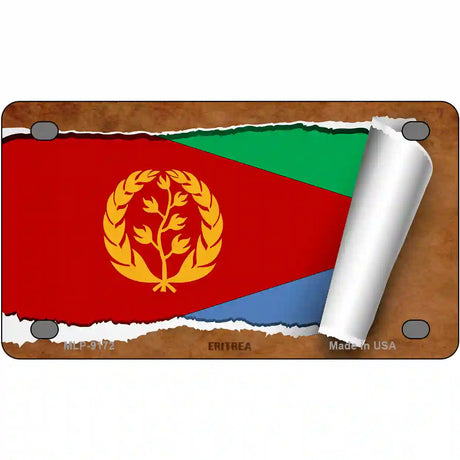 Eritrea Flag Scroll Metal Novelty License Plate 4" x 2.2" (MLP)