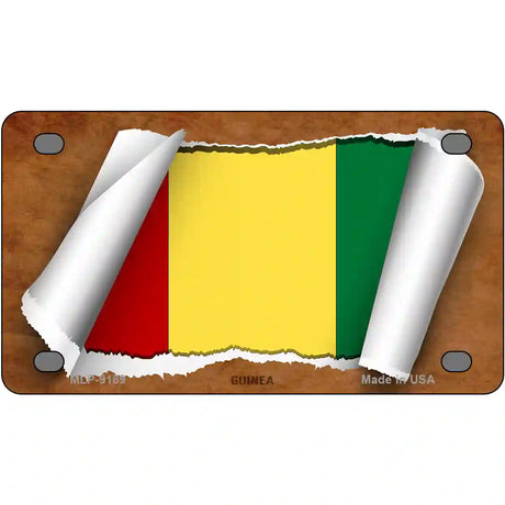 Guinea Flag Scroll Metal Novelty License Plate 4" x 2.2" (MLP)