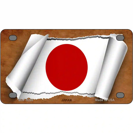 Japan Flag Scroll Metal Novelty License Plate 4" x 2.2" (MLP)