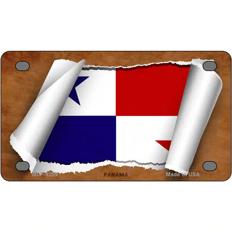 Panama Flag Scroll Metal Novelty License Plate 4" x 2.2" (MLP)