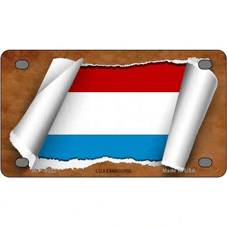 Luxemboury Flag Scroll Metal Novelty License Plate 4" x 2.2" (MLP)