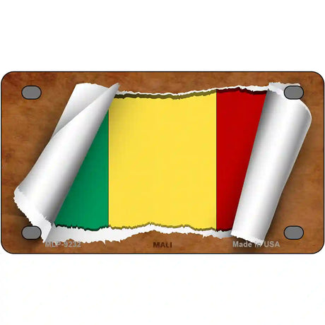 Mali Flag Scroll Metal Novelty License Plate 4" x 2.2" (MLP)