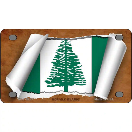 Norfolk Islands Flag Scroll Metal Novelty License Plate 4" x 2.2" (MLP)