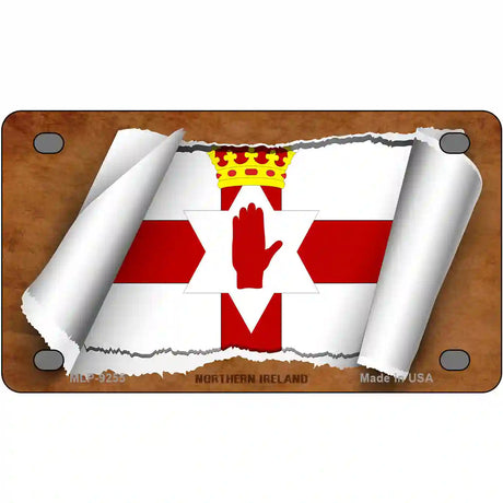 Northern Ireland Flag Scroll Metal Novelty License Plate 4" x 2.2" (MLP)