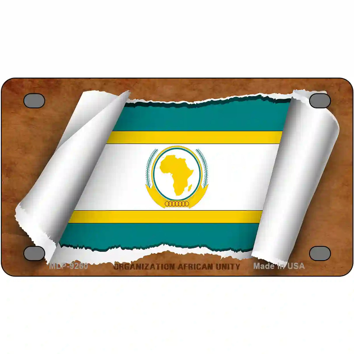 Organization African Unity Flag Scroll Metal Novelty License Plate 4" x 2.2" (MLP)