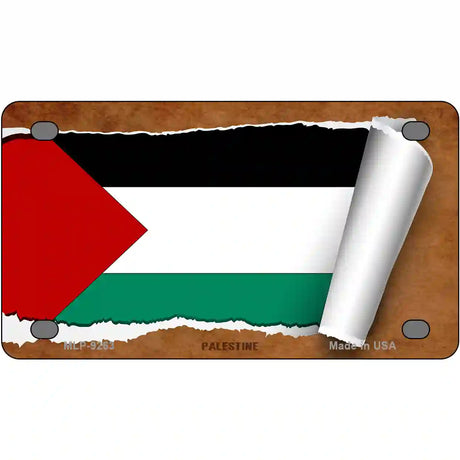 Palestine Flag Scroll Metal Novelty License Plate 4" x 2.2" (MLP)