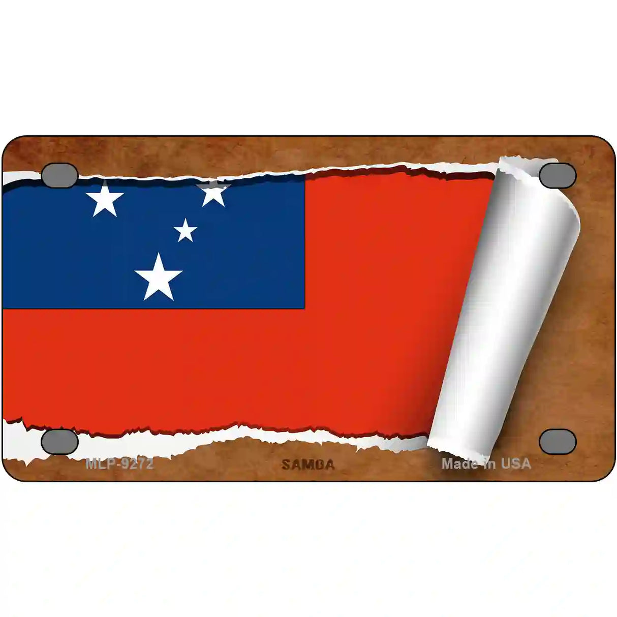 Samoa Flag Scroll Metal Novelty License Plate 4" x 2.2" (MLP)