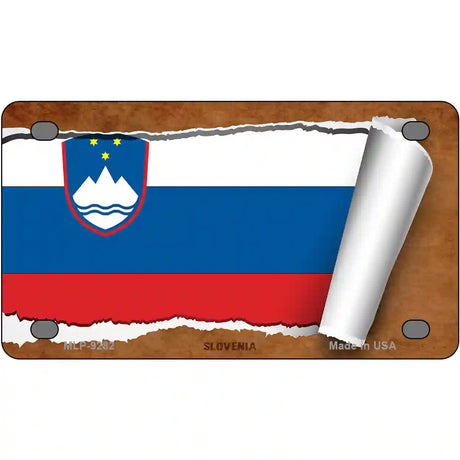 Slovenia Flag Scroll Metal Novelty License Plate 4" x 2.2" (MLP)