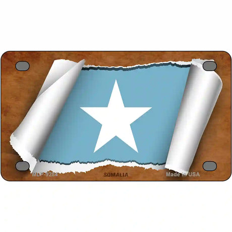 Somalia Flag Scroll Metal Novelty License Plate 4" x 2.2" (MLP)