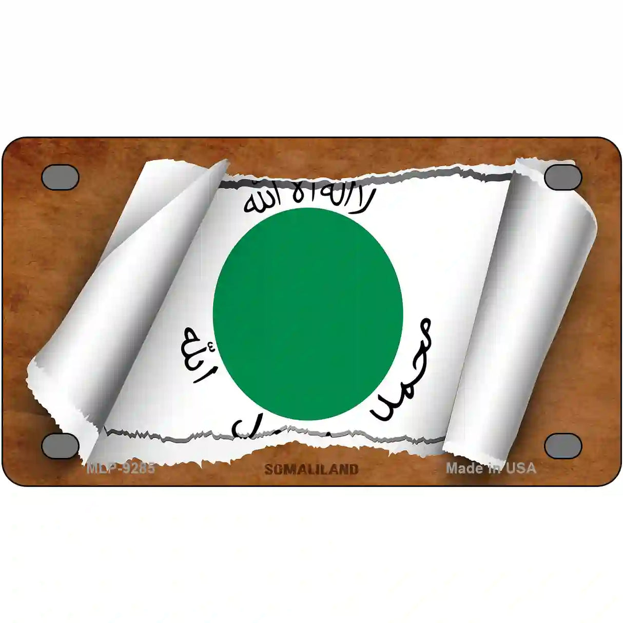 Somaliland Flag Scroll Metal Novelty License Plate 4" x 2.2" (MLP)