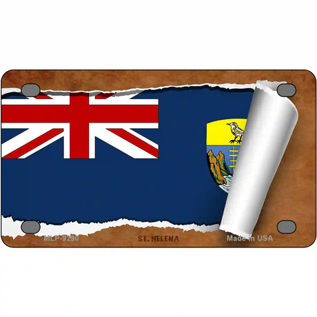 St Helena Flag Scroll Metal Novelty License Plate 4" x 2.2" (MLP)